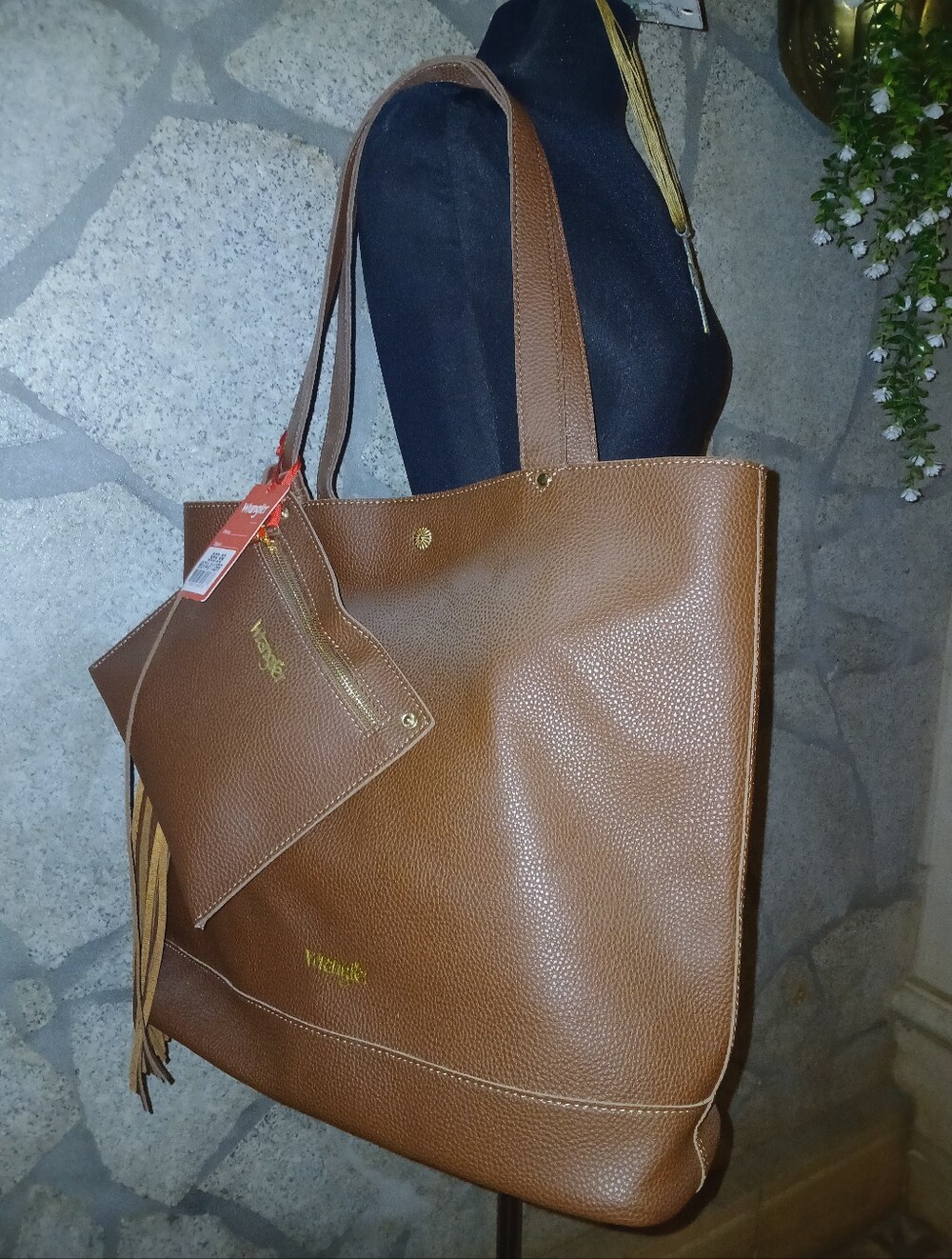 Wrangler Brown Women's Tote Bag with Zip Pocket Wallet
